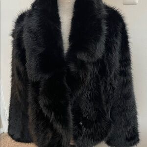 Elegant Black Faux Fur Jacket. Never worn
